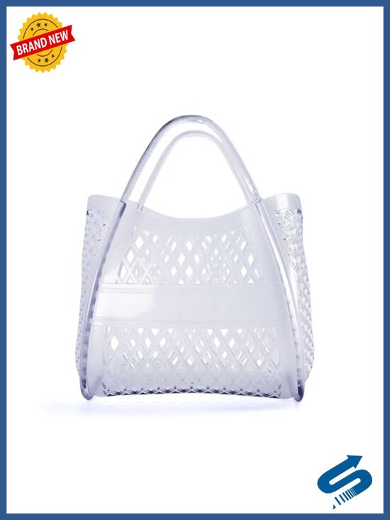 Handbags - Clear Jelly Tote Bag for Women Waterproof Beach Purse Lightweight PVC Open Top